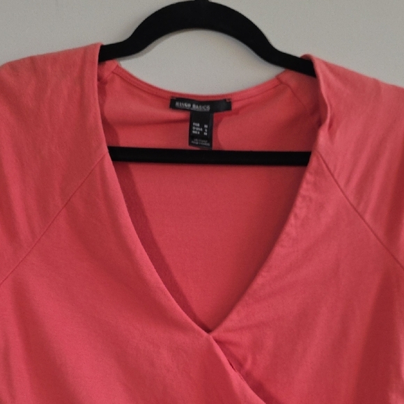 2/$20 Mango - Pink Ruched Wrap Midi Dress - Size Small - Picture 2 of 4